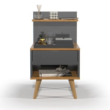 Imagem de Kit 2 Mesas de Cabeceira Retrô Mesinhas com Gaveta Moderno Criado Quarto Casal Solteiro