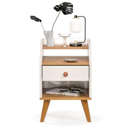 Imagem de Kit 2 Mesas de Cabeceira Retrô Mesinhas com Gavetas Modernas Criado Quarto Dream Dakota