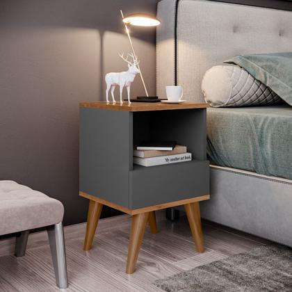 Imagem de Kit 2 Mesas de Cabeceira Retrô Pix Mesinhas com Gaveta Moderno Criado Quarto Casal Solteiro ENVIA SOMENTE 02 KIT