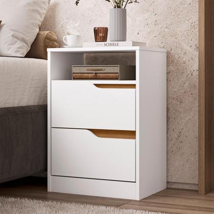 Imagem de Kit 2 Mesas de Cabeceira Sole 2 Gavetas Flex - Móveis Albatroz