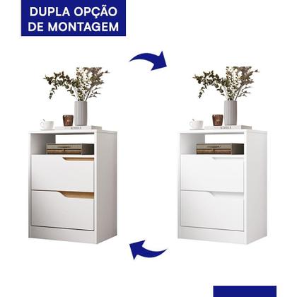 Imagem de Kit 2 Mesas de Cabeceira Sole 2 Gavetas Flex - Móveis Albatroz