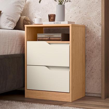 Imagem de Kit 2 Mesas de Cabeceira Sole 2 Gavetas Flex - Móveis Albatroz