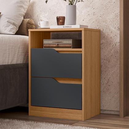 Imagem de Kit 2 Mesas de Cabeceira Sole 2 Gavetas Flex - Móveis Albatroz