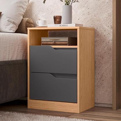 Imagem de Kit 2 Mesas de Cabeceira Sole 2 Gavetas Flex - Móveis Albatroz