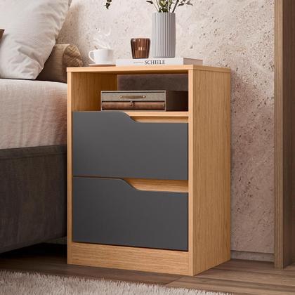 Imagem de Kit 2 Mesas de Cabeceira Sole 2 Gavetas Flex - Móveis Albatroz