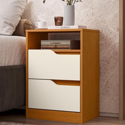 Imagem de Kit 2 Mesas de Cabeceira Sole com 2 Gavetas e Nicho