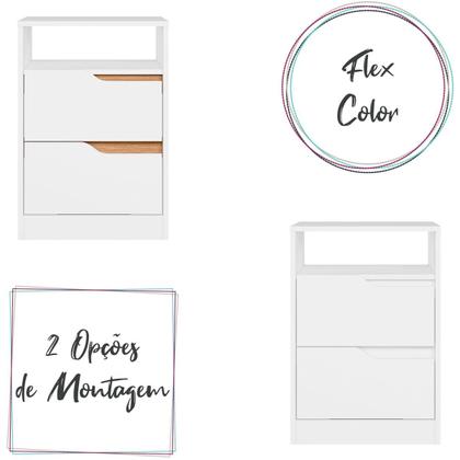 Imagem de Kit 2 Mesas de Cabeceira Sole com 2 Gavetas e Nicho