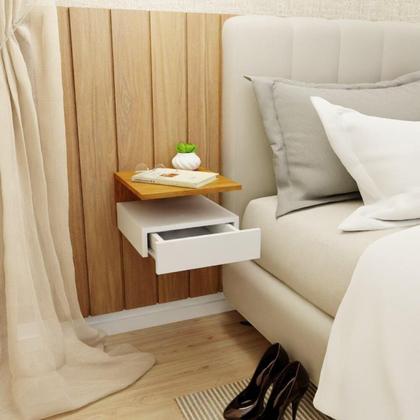 Imagem de Kit 2 Mesas de Cabeceira Suspensa 1 Gaveta Inferior