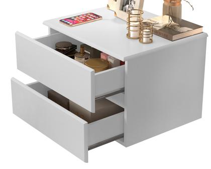 Imagem de KIT 2 Mesas De Cabeceira Suspensas Tóquio 2 Gavetas Criado Flutuante Para Quarto LET Decor