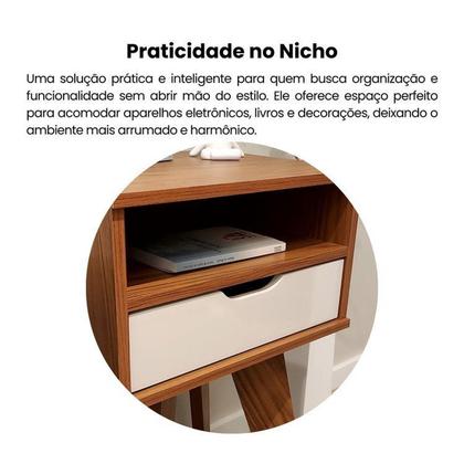 Imagem de Kit 2 Mesas de Cabeceiras 1 Gaveta 1 Prateleira