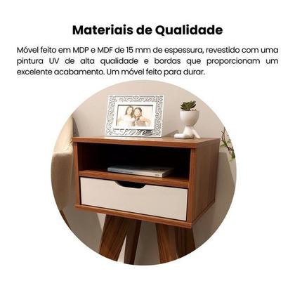 Imagem de Kit 2 Mesas de Cabeceiras 1 Gaveta 1 Prateleira