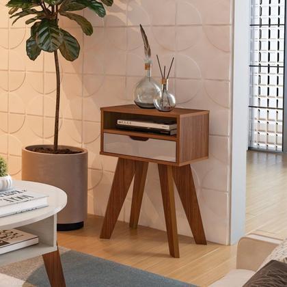 Imagem de Kit 2 Mesas de Cabeceiras 1 Gaveta 1 Prateleira