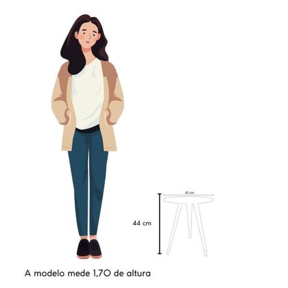 Imagem de Kit 2 Mesas De Canto Lateral E Apoio Sala Quarto 44 Cm Preto