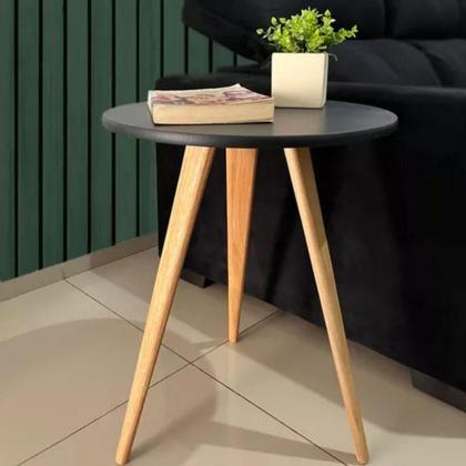 Imagem de Kit 2 Mesas De Canto Lateral E Apoio Sala Quarto 44 Cm Preto