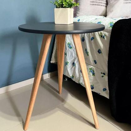 Imagem de Kit 2 Mesas De Canto Lateral E Apoio Sala Quarto 44 Cm Preto