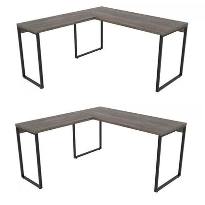Imagem de Kit 2 Mesas de Escritório em L Estilo Industrial 1,50mx1,50m Kuadra