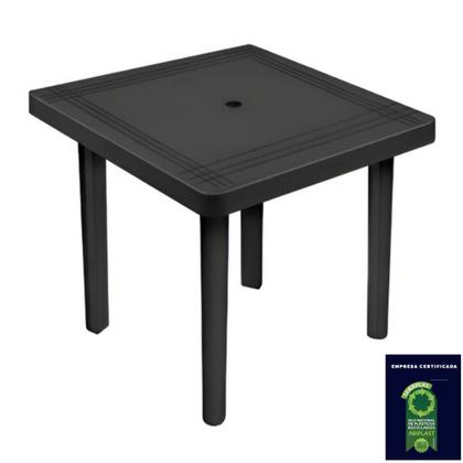 Imagem de Kit 2 Mesas de Plástico Quadrada 90cm Preta Desmontável
