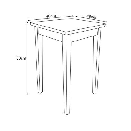 Imagem de Kit 2 Mesas Lateral 40x40cm em Madeira Maciça - Castanho