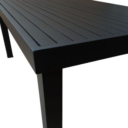 Imagem de Kit 2 Mesas Tampo Ripado Retangular 1.20X0.80M Alumínio Preta