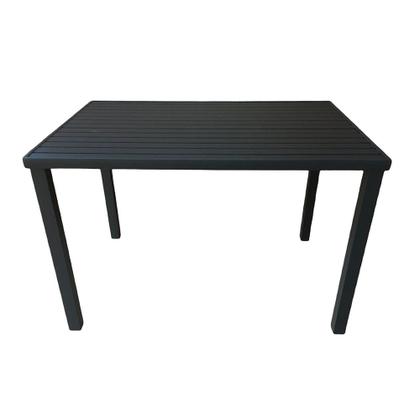 Imagem de Kit 2 Mesas Tampo Ripado Retangular 1.40X0.80M Alumínio Preta