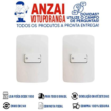 Imagem de Kit 2 - mg b3 conj 1 int simples bipolar 4x2 10a branco