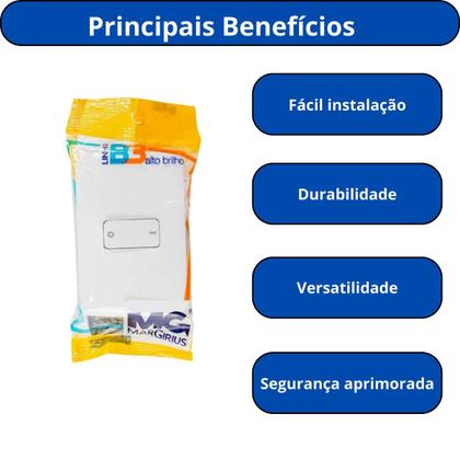 Imagem de Kit 2 - mg b3 conj 1 int simples bipolar 4x2 10a branco