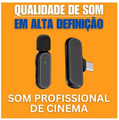 Imagem de Kit 2 Microfone Lapela De Prender Sem Fio 2 Em 1 Anti Ruido Tipo C