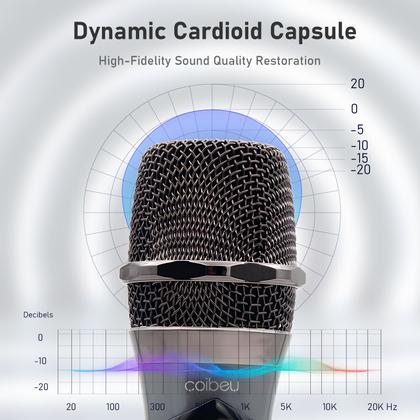 Imagem de Kit 2 Microfone Sem Fio Profissional Uhf Led Com Receptor Ec Coibeu Wireless