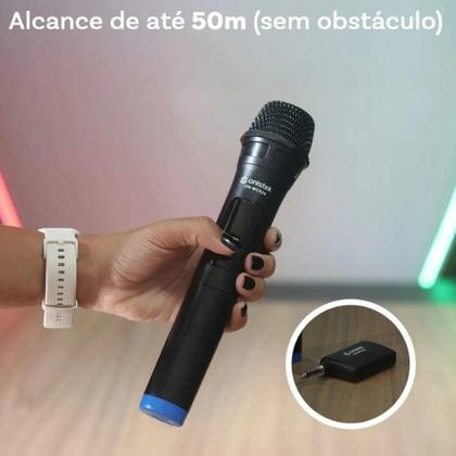 Imagem de Kit 2 Microfones Sem Fio Duplo De Mão Com Visor Dinâmico ON-MC825 - Onistek