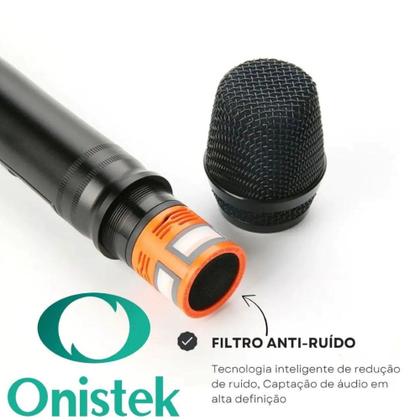Imagem de Kit 2 Microfones Sem Fio Duplo De Mão Com Visor Dinâmico ON-MC825 - Onistek