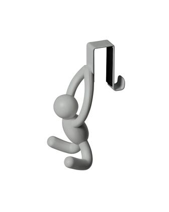 Imagem de Kit 2 mini cabideiros de porta para toalhas e panos de prato buddy cinza