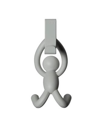 Imagem de Kit 2 mini cabideiros de porta para toalhas e panos de prato buddy cinza