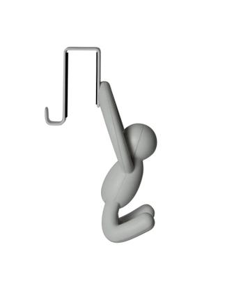 Imagem de Kit 2 mini cabideiros de porta para toalhas e panos de prato buddy cinza