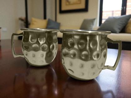 Imagem de Kit 2 Mini Canecas Moscow Mule Martelada Shot Premium 60ml