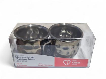 Imagem de Kit 2 Mini Canecas Moscow Mule Martelada Shot Premium 60ml