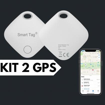 Imagem de Kit 2 Mini Localizador Smart AirTag Rastreador GPS Anti-Perda Bluetooth Rastreador Objetos Pet Carro