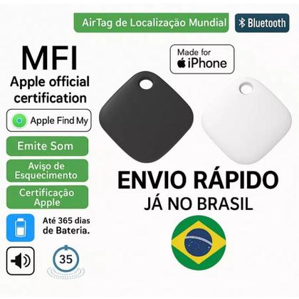 Imagem de Kit 2 Mini Localizador Smart AirTag Rastreador GPS Anti-Perda Bluetooth Rastreador Objetos Pet Carro