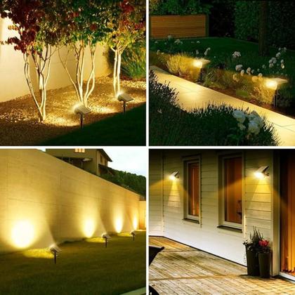 Imagem de Kit 2 Mini Luminária Espeto Solar Jardim Luz 10led Ip44