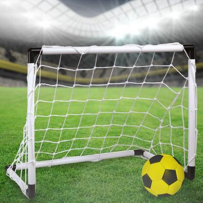 Imagem de Kit 2 Mini Traves Futebol Infantil Golzinho Gol com Bola e Bomba Brinquedo Jogo Chute a Gol