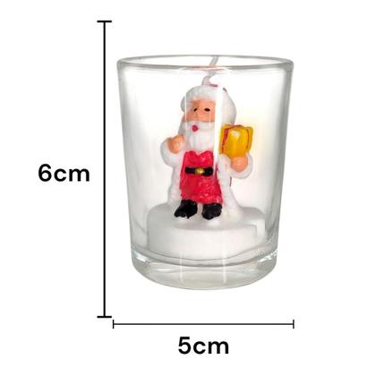 Imagem de Kit 2 Mini Vela de Natal Castiçal Decorativo com Bonecos