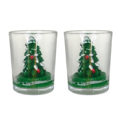 Imagem de Kit 2 Mini Vela de Natal Castiçal Decorativo com Bonecos