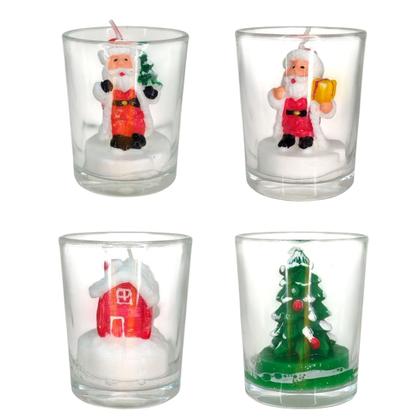 Imagem de Kit 2 Mini Vela de Natal Castiçal Decorativo com Bonecos