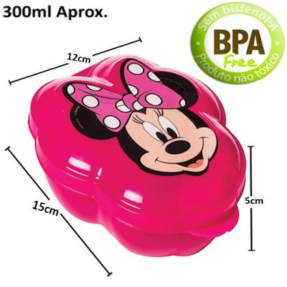 Imagem de Kit 2 Minnie Pote Porta Lanche Infantil Escola Passeio