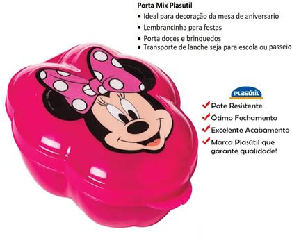 Imagem de Kit 2 Minnie Pote Porta Lanche Infantil Escola Passeio