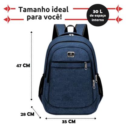 Imagem de Kit 2 Mochilas Bolsa Viagem Mala Faculdade Resistente Masculina Feminina Multifuncional - Cores