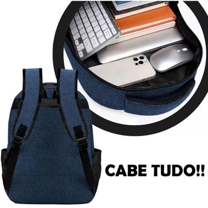 Imagem de Kit 2 Mochilas Bolsa Viagem Resistente Casual Viagem Faculdade Coreana Prática Unissex - Cores