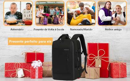 Imagem de kit 2 Mochilas Executiva Expansível 40L Notebook Viagem Usb Trabalho