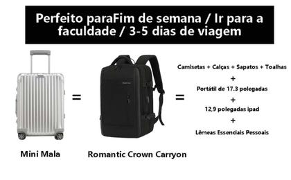 Imagem de kit 2 Mochilas Executiva Expansível 40L Notebook Viagem Usb Trabalho