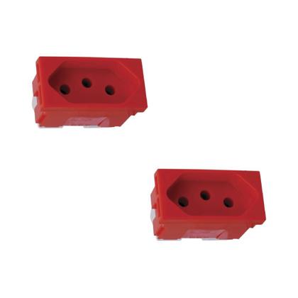 Imagem de Kit 2 Modulo Tomada 20A 250V Pb 680161 Vermelho Zeffia Pial