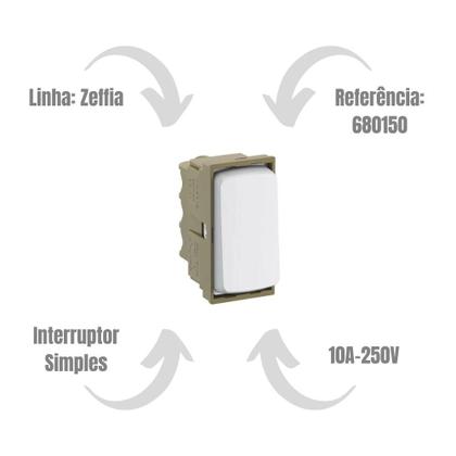 Imagem de Kit 2 Modulos Interruptor Simples Branco Zeffia Pial 680150